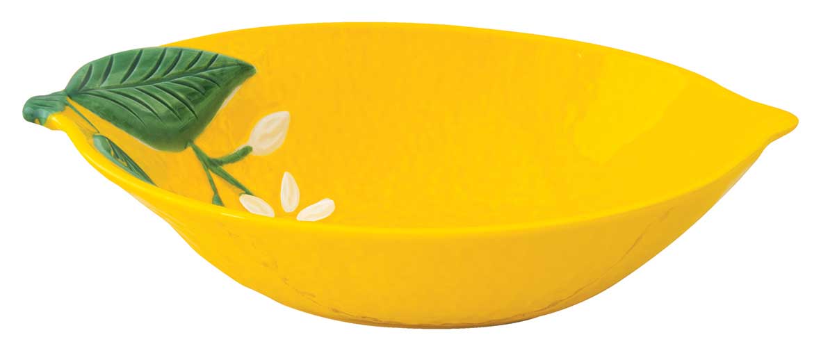 Porc.bowl 22x16 Cm Lemon Shape In C.b. Twist & Match Yellow Gift