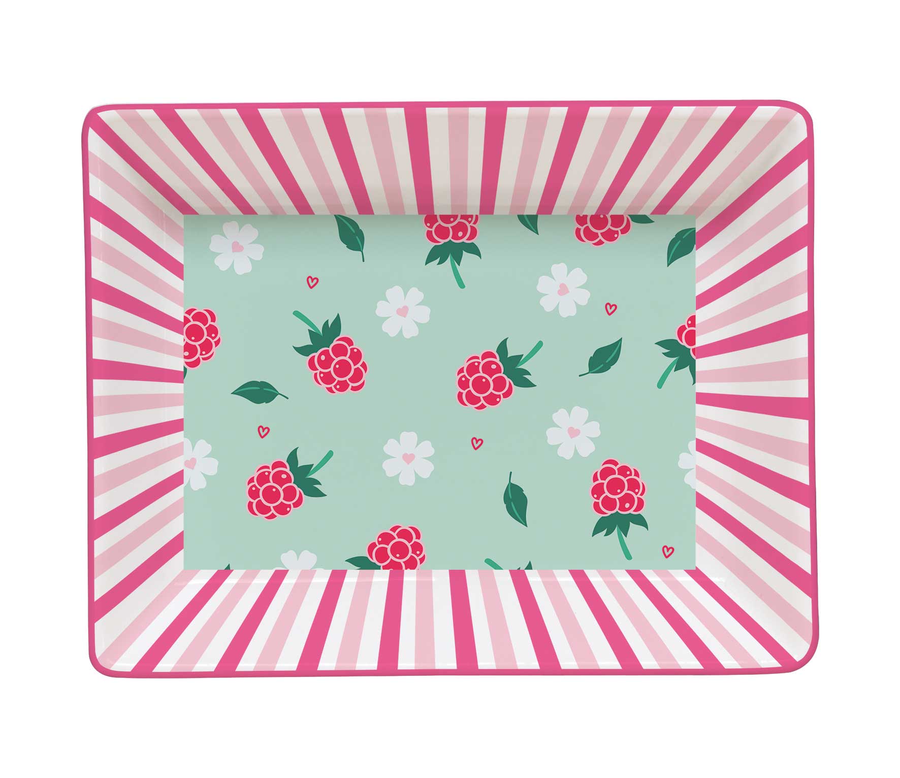 Porcelain Pocket Emptier14x11 Cm In Color Box Twist & Match Aquamarine-pink Gift