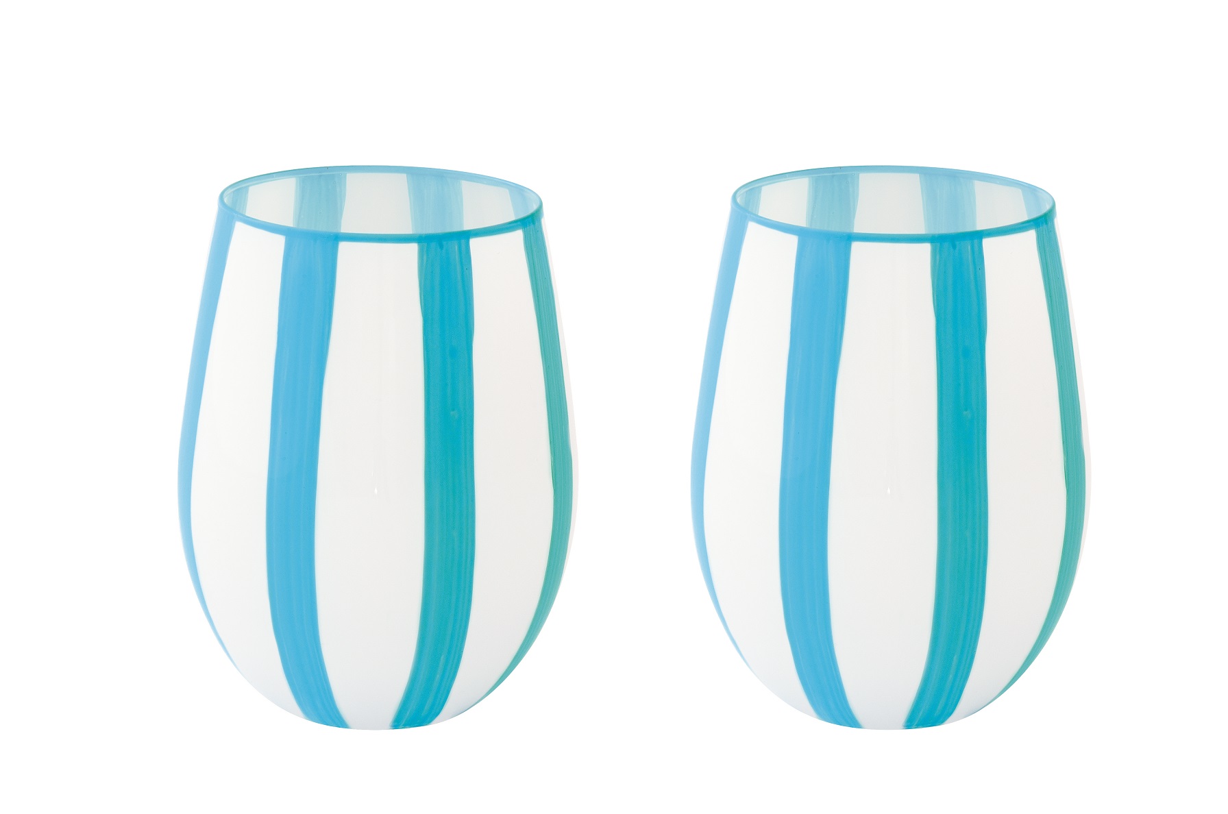 Set Of 2 Water Glasses 500 Ml In Color Box Twist & Match Blue Gift