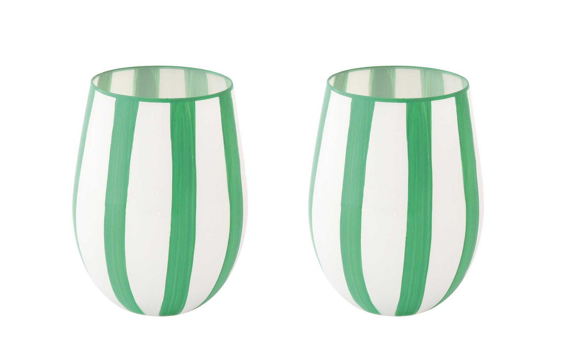 Set Of 2 Water Glasses 500 Ml In Color Box Twist & Match Green Gift