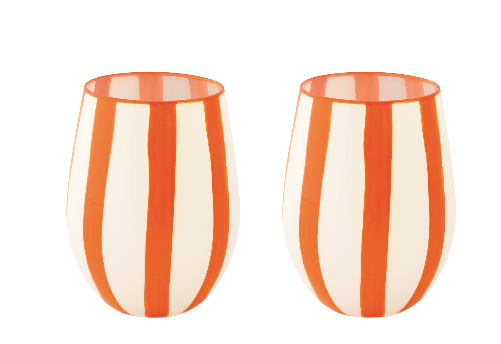 Set Of 2 Water Glasses 500 Ml In Color Box Twist & Match Orange Gift