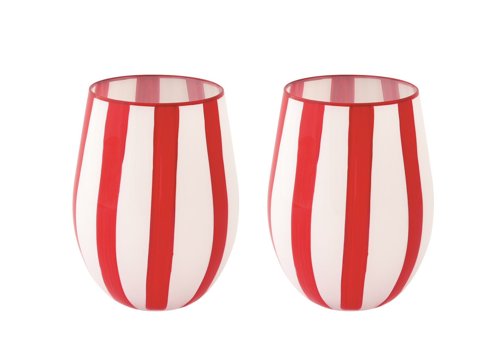 Set Of 2 Water Glasses 500 Ml In Color Box Twist & Match Red Gift