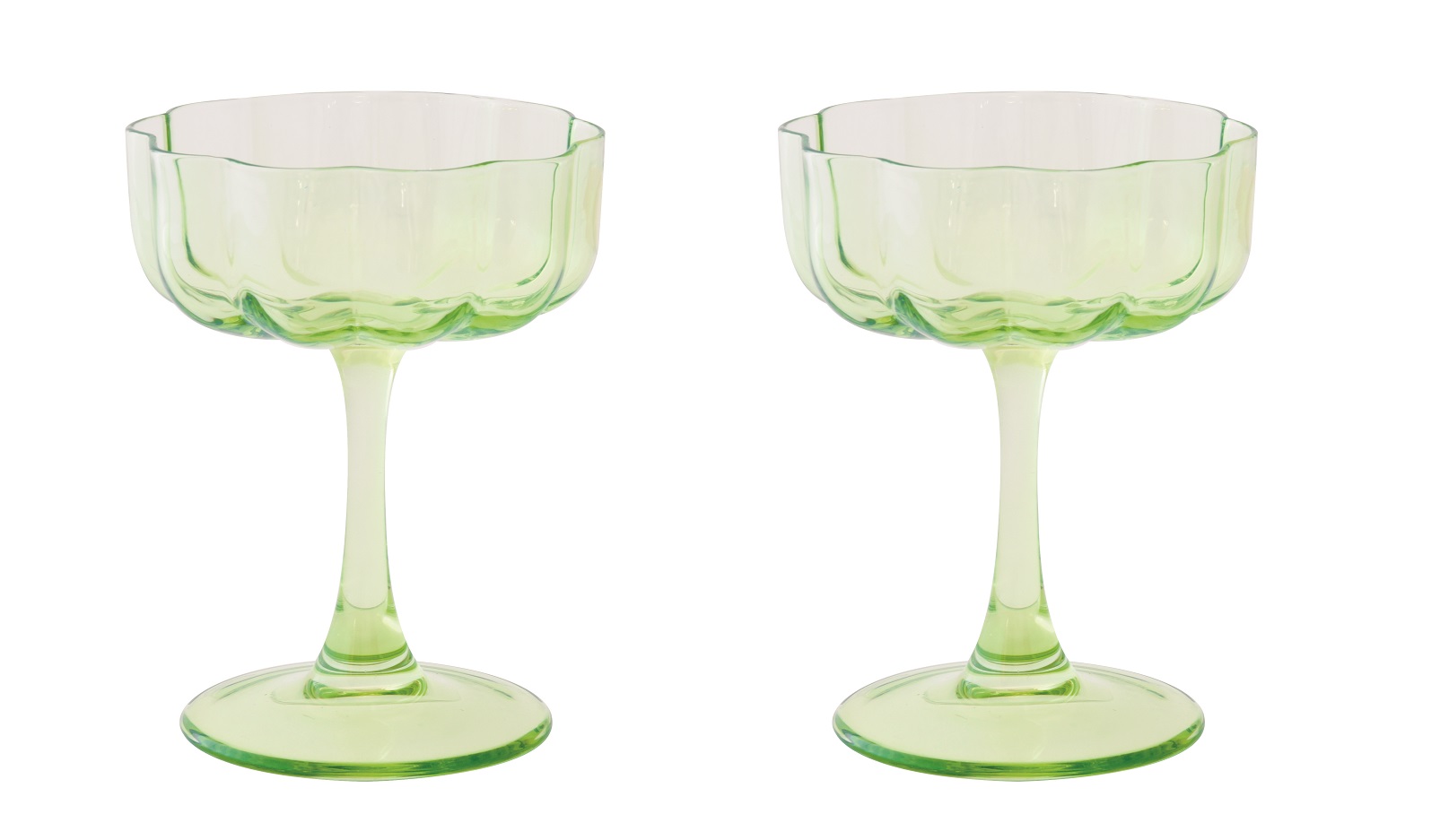 Set Of 2 Cups Glasses 150 Ml In Color Box Twist & Match Green Gift