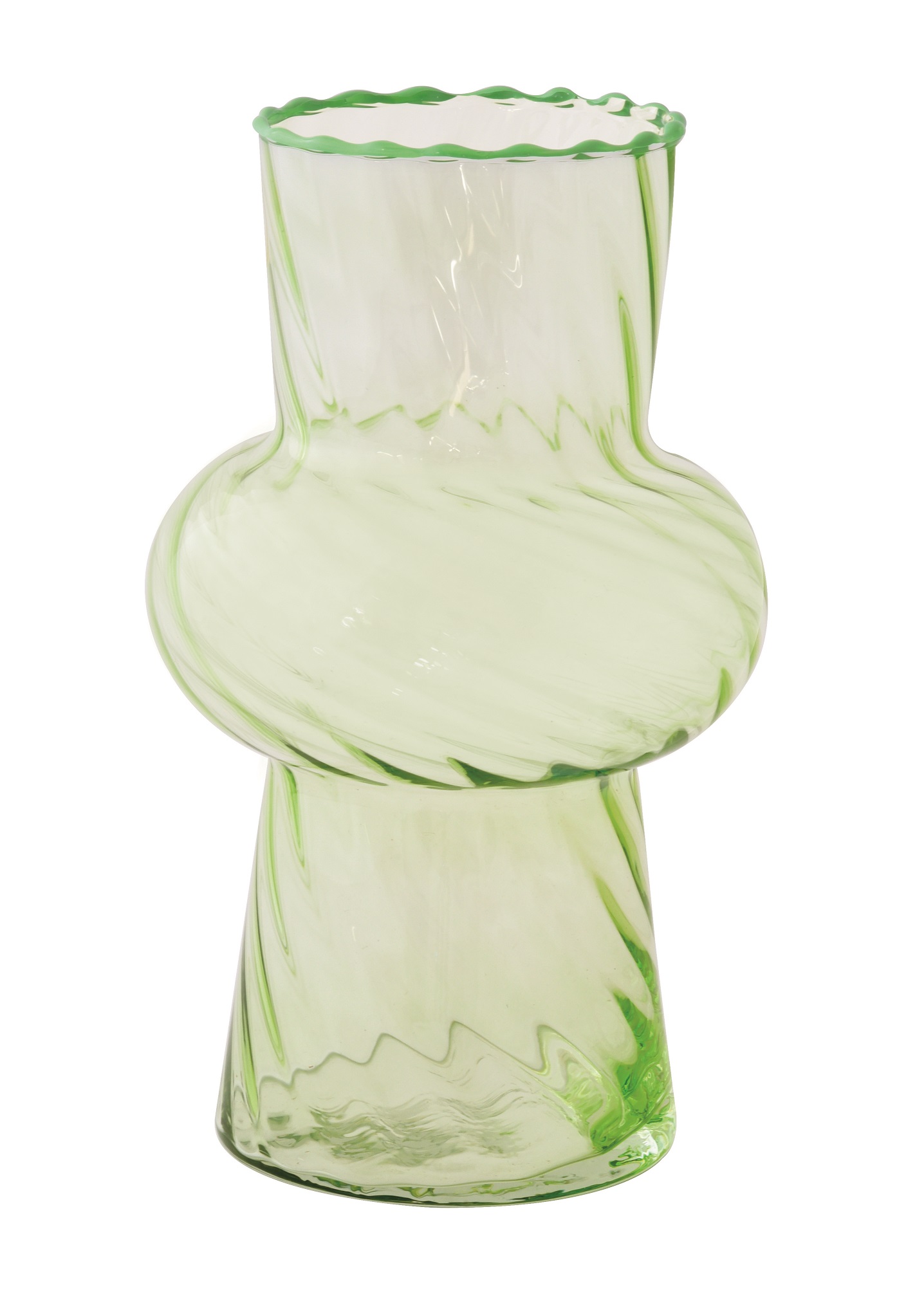 Borosilicate Drop Glass Vase H 20 Cm In Color Box Twist & Match Green Gift