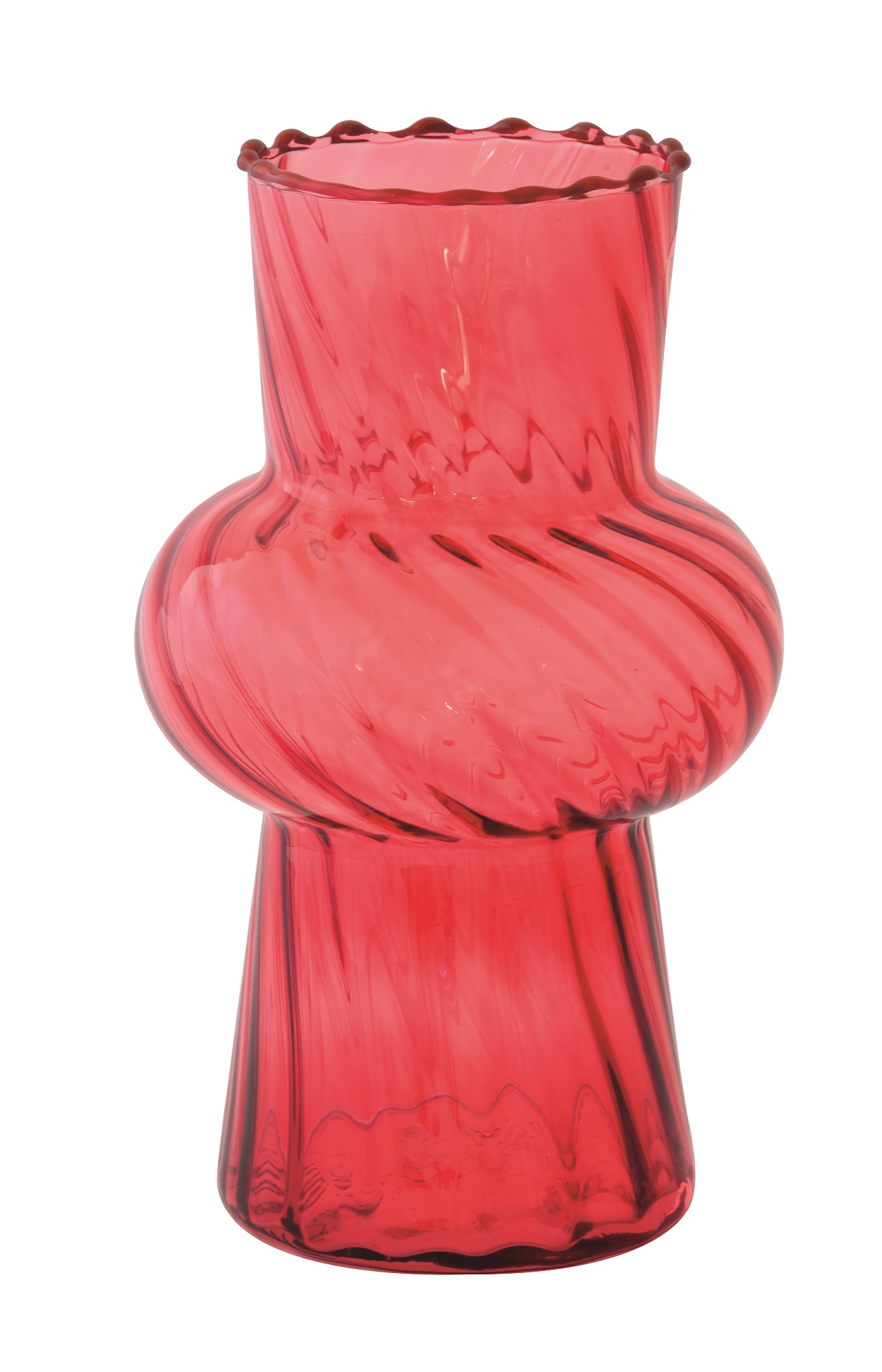 Borosilicate Drop Glass Vase H 20 Cm In Color Box Twist & Match Red Gift