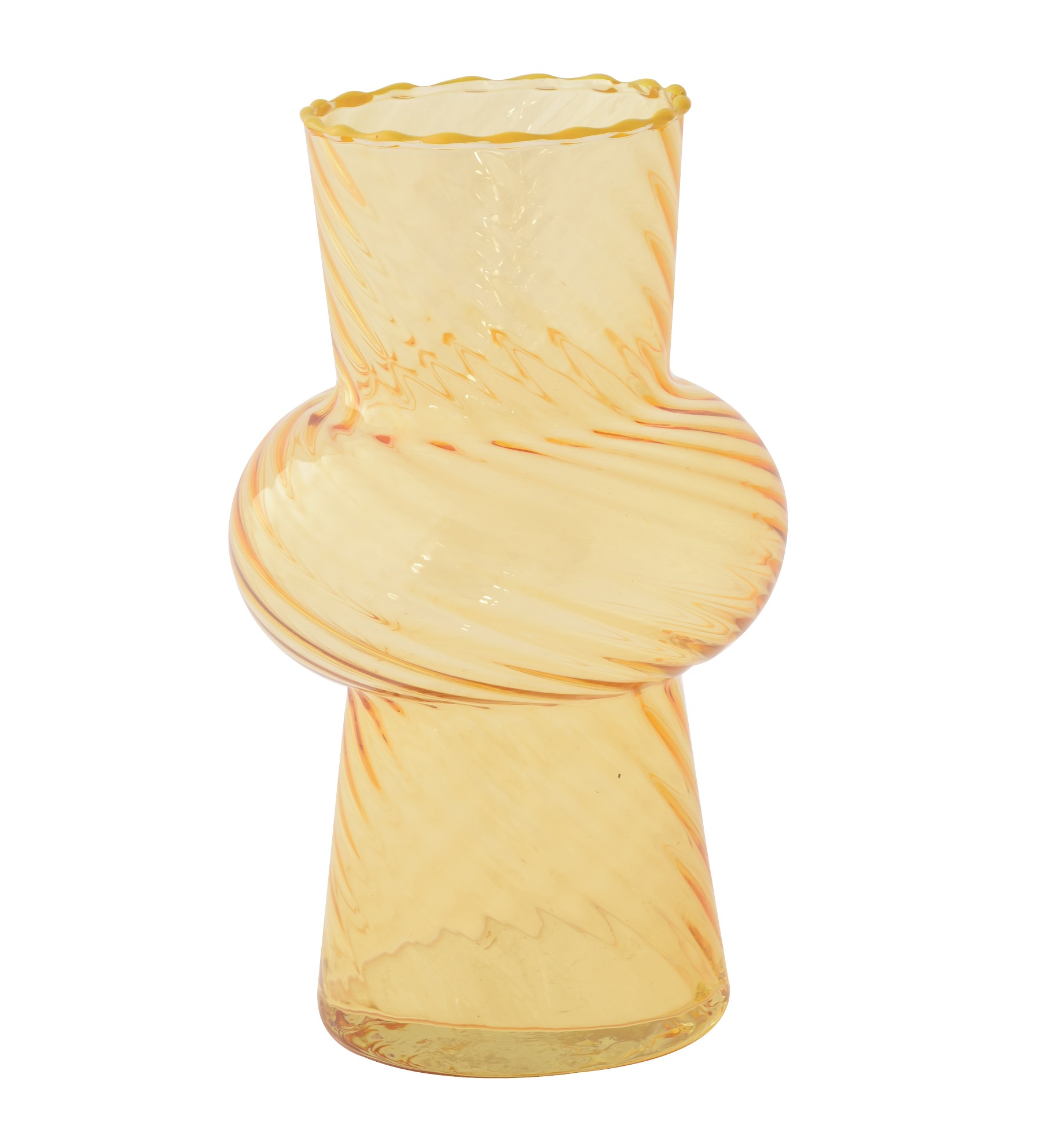 Borosilicate Drop Glass Vase H 20 Cm In Color Box Twist & Match Yellow Gift