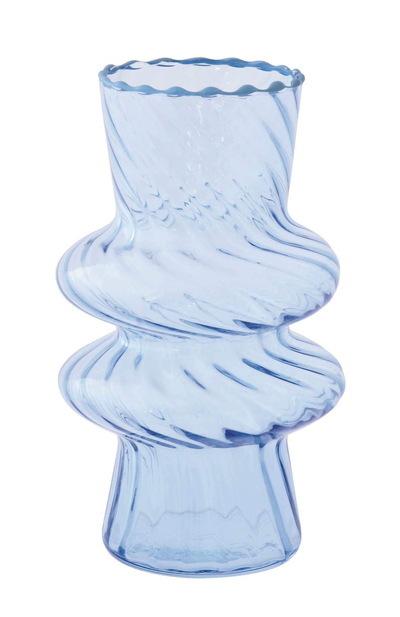 Borosilicate Double-drop Glass Vase H 20 Cm In Color Box Twist & Match Blue Gift