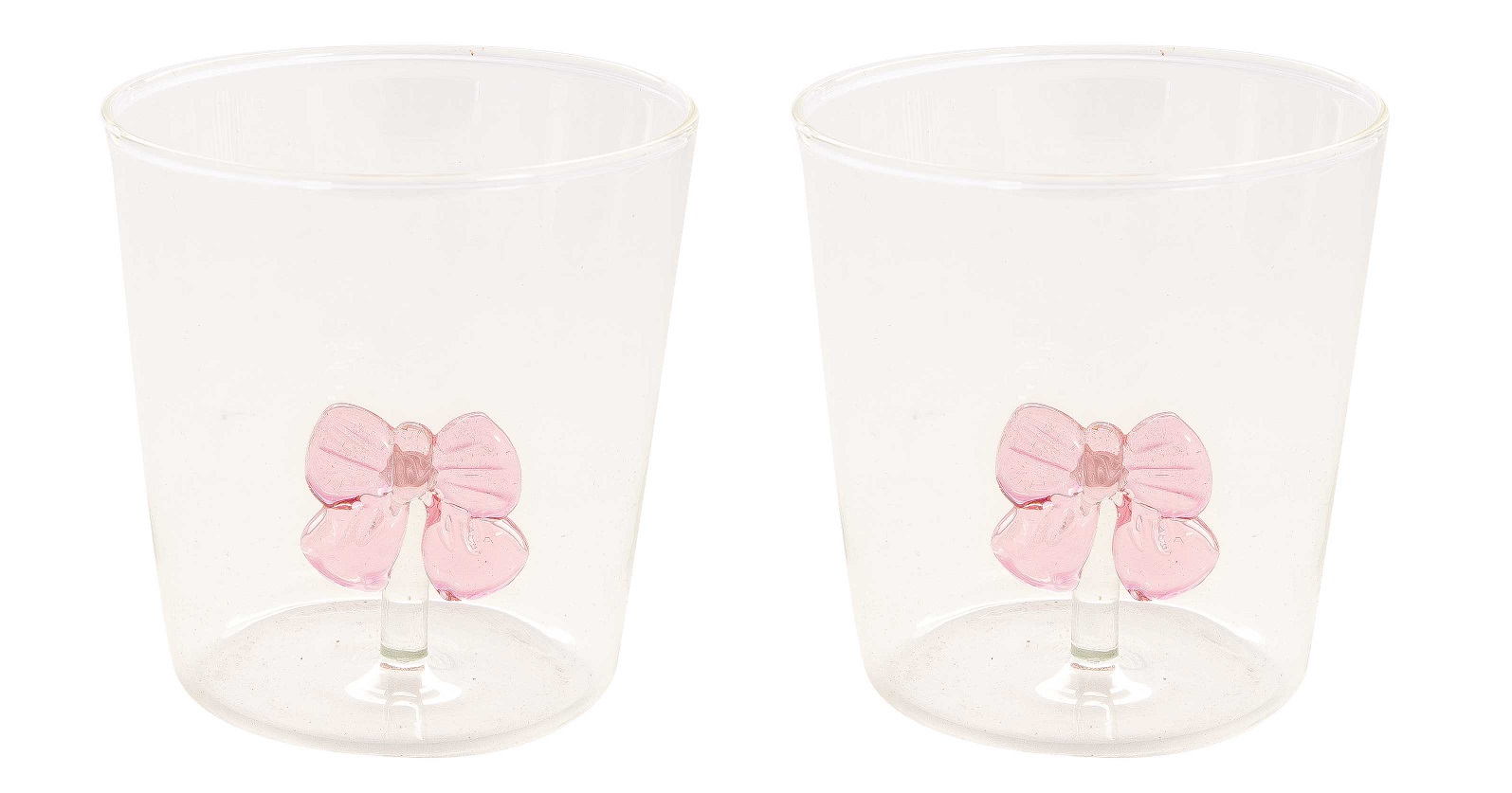 Set Of 2 350 Ml Borosilicate Glasses In C.b. Twist & Match Aquamarine-pink Gift
