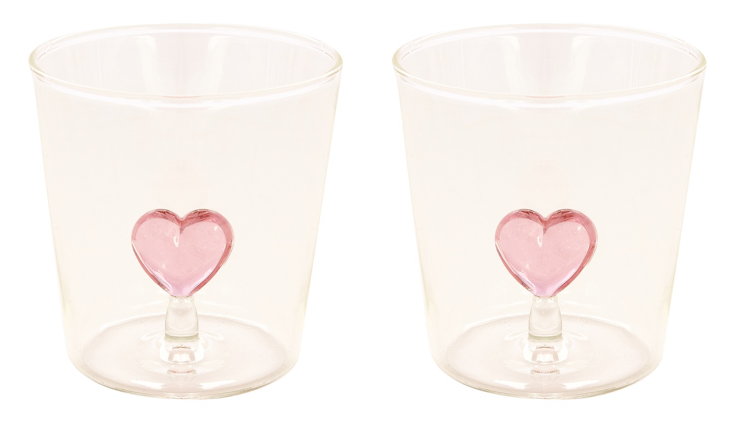 Set Of 2 350 Ml Borosilicate Glasses In C.b. Twist & Match Red Gift