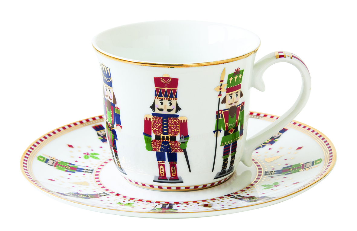 Porcelain Cup & Saucer 200 Ml In Color Box Nutcracker Gift