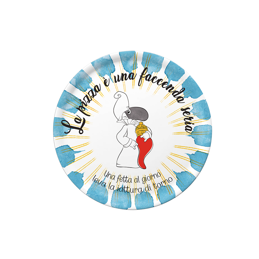 Chepizza Pizza Plate Azzurro Gift