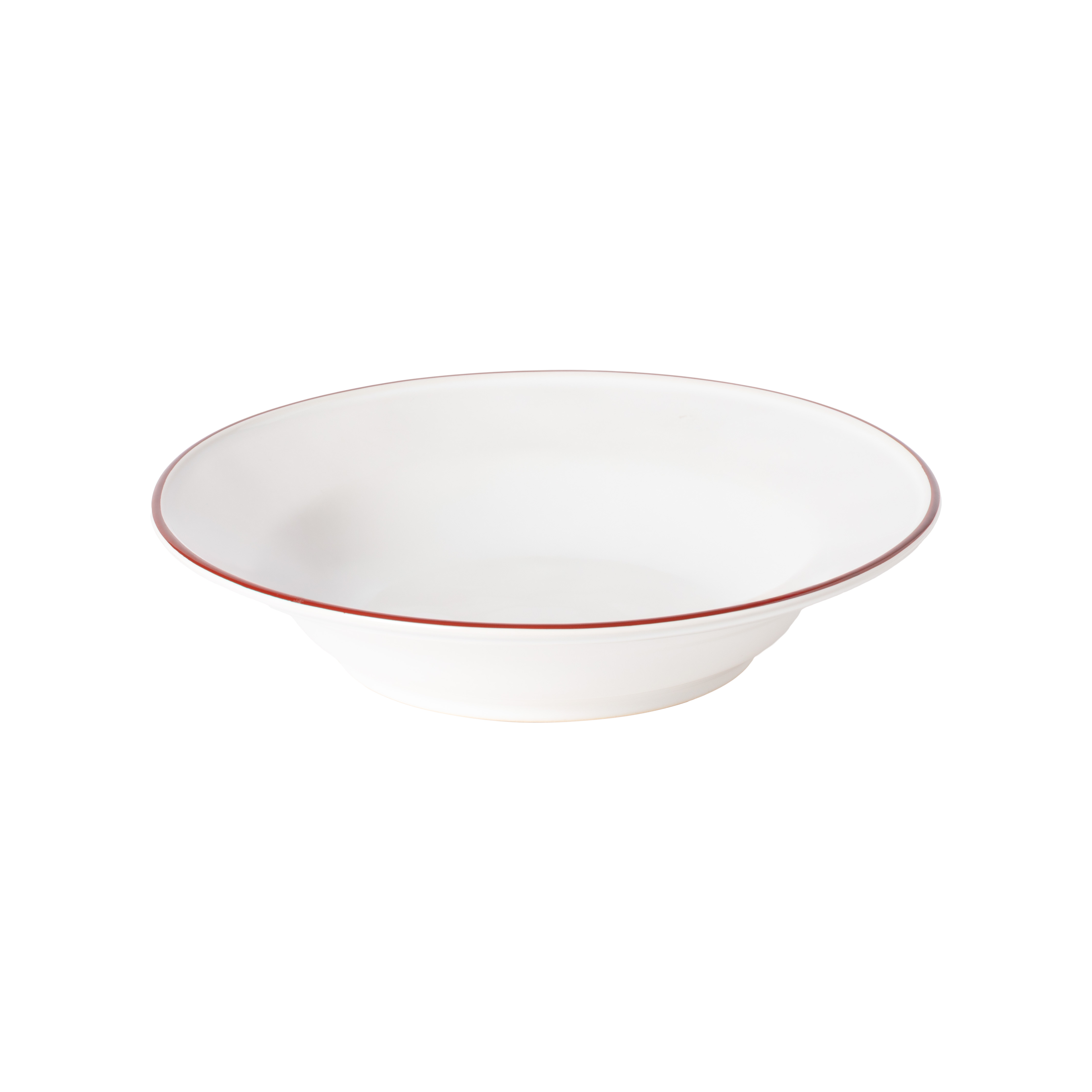 Beja White/red Deep Rimmed Plate 26cm Gift
