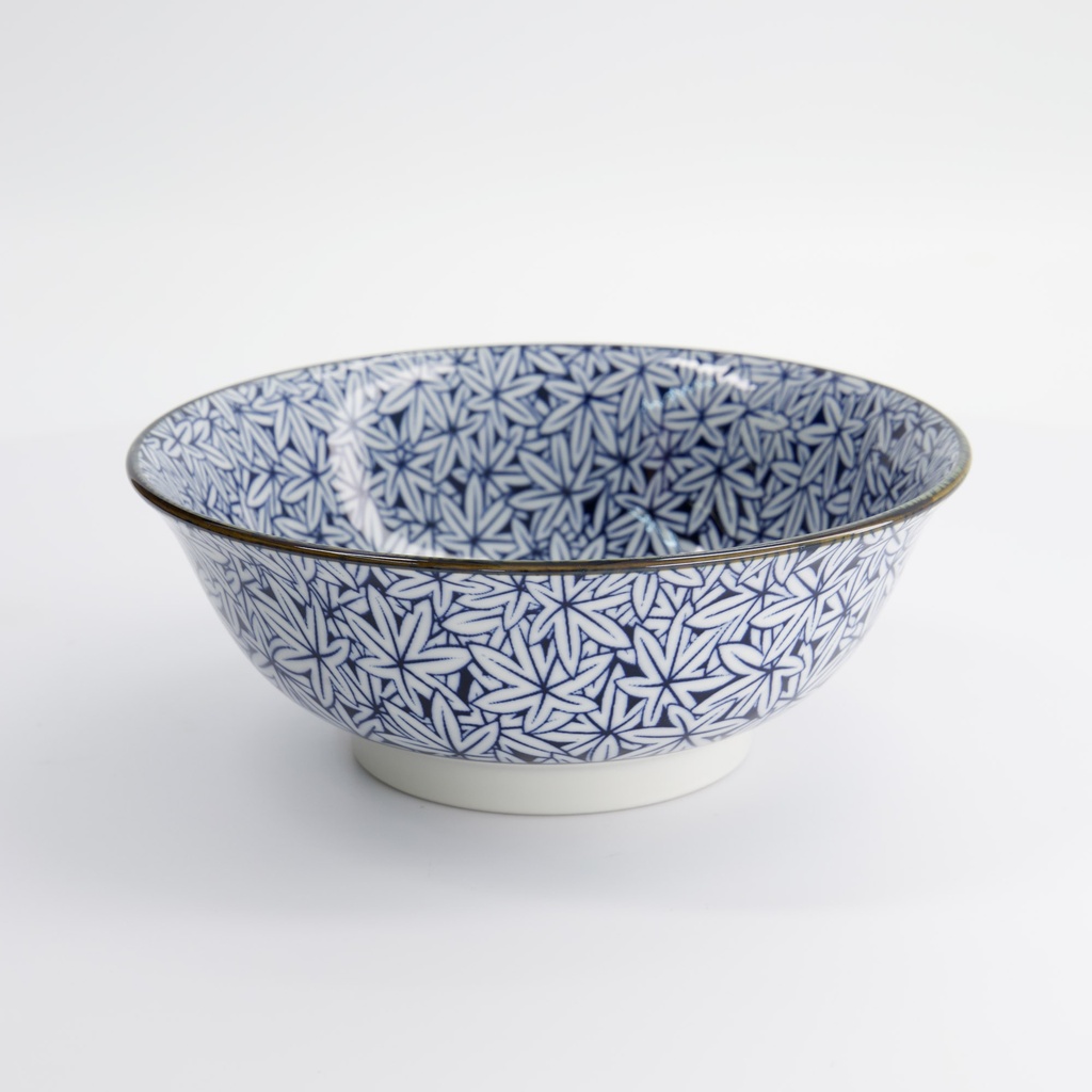Hana Blue Mixed Bowls Ramen 20.5x8cm 1200ml Momiji Fk-8446/c 3/24 Gift
