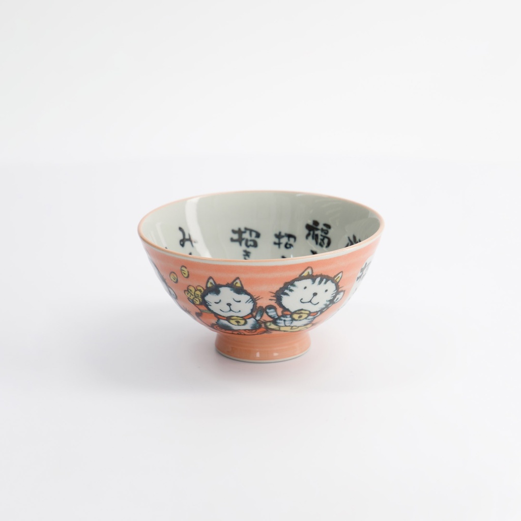 Kawaii Cat Neko Rice Bowl 11.4x6.2cm 300ml Pink Hr-0318/p 5/120 Gift