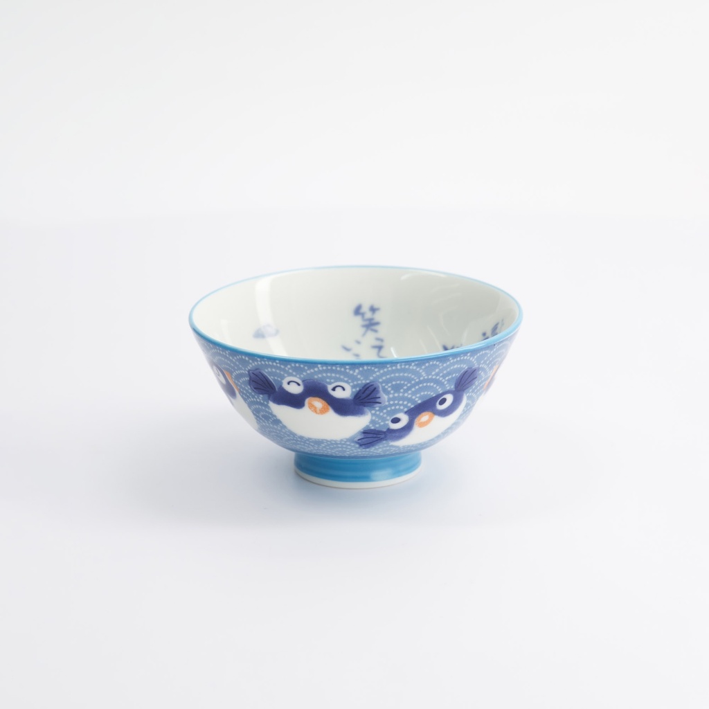 Kawaii Rice Bowl 11.3x5.8cm 300ml Blowfish Blue Hr40/6 5/80 Gift