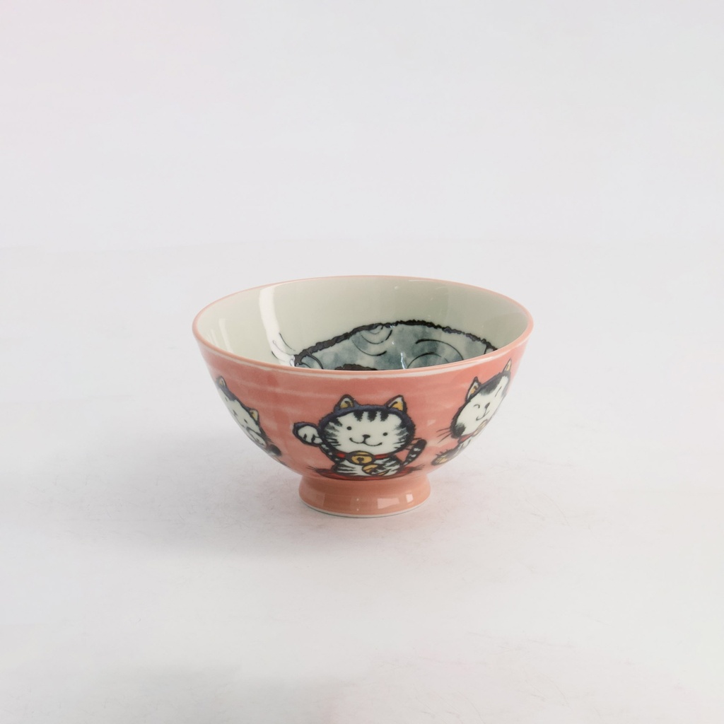 Kawaii Rice Bowl Cat Neko 11.4x6.2cm 300ml Pink 5/120 Gift