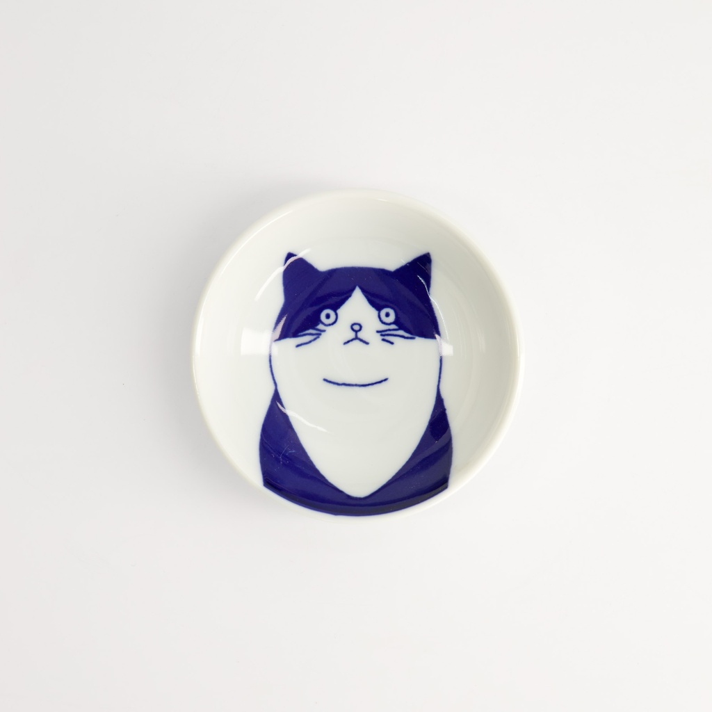 Kawaii Sauce Dish Cat Hachiware 9x2.7cm Bl/wh Ta-18 12/192 Gift