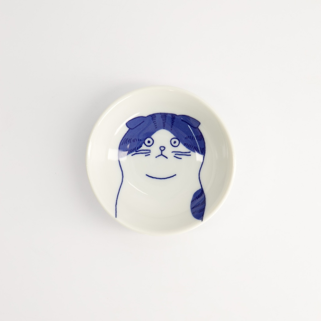 Kawaii Sauce Dish Cat Scottish 9x2.7cm Bl/wh Ta-20 12/192 Gift
