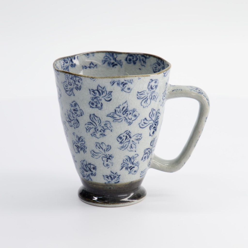 Mug 9x11cm 400ml Blue/grey  Goldfish Mt-9996/b 6/60 Gift