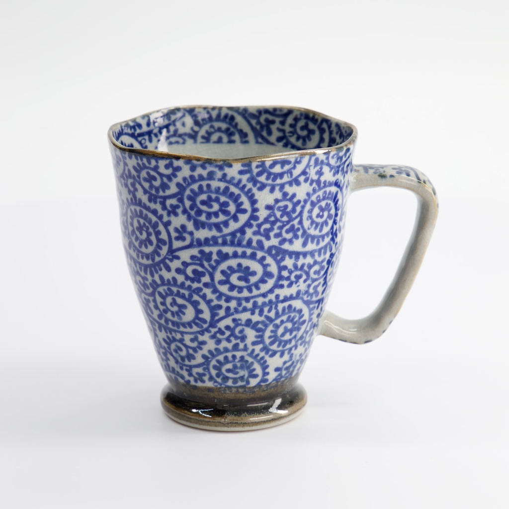 Mug 9x11cm 400ml Blue/grey Karakusa Mt-3005/b 6/60 Gift