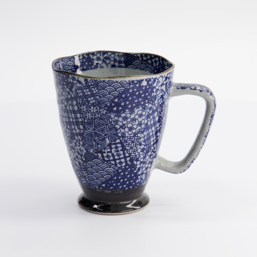 Mug 9x11cm 400ml Blue/grey Kimono Mt-3620/b 6/60 Gift