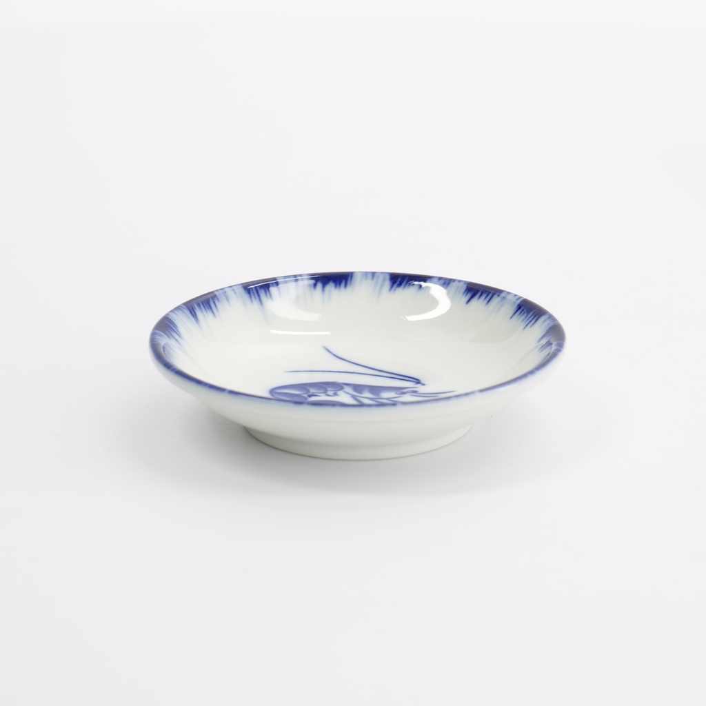 Sauce Dish Shrimp 9x2cm Blue/white 33562 12/192 Gift