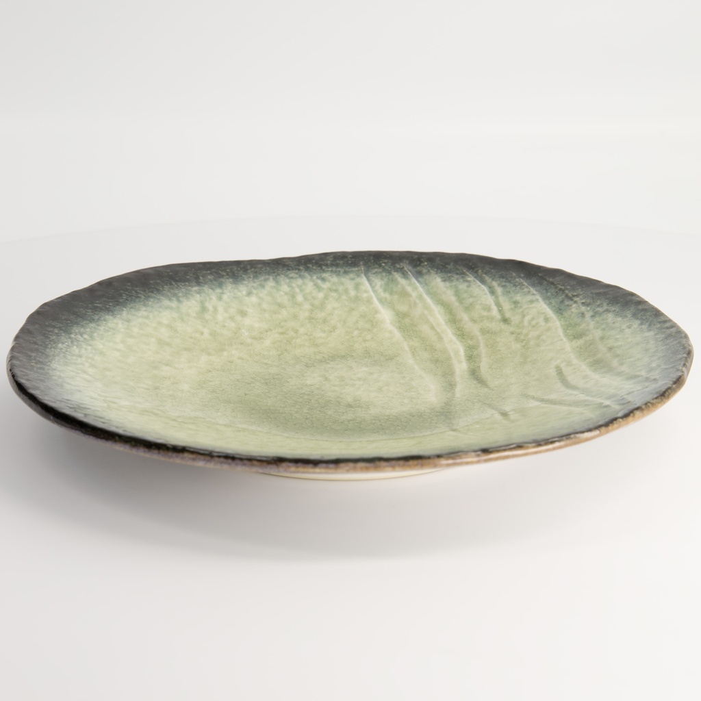 Yamasaku Organic Glassy Green Plate 28x3.5cm Yw-5545 3/18 Gift
