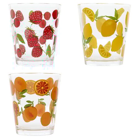 Low Tumbler Fruity 33 Cl Assorted Glass Gift