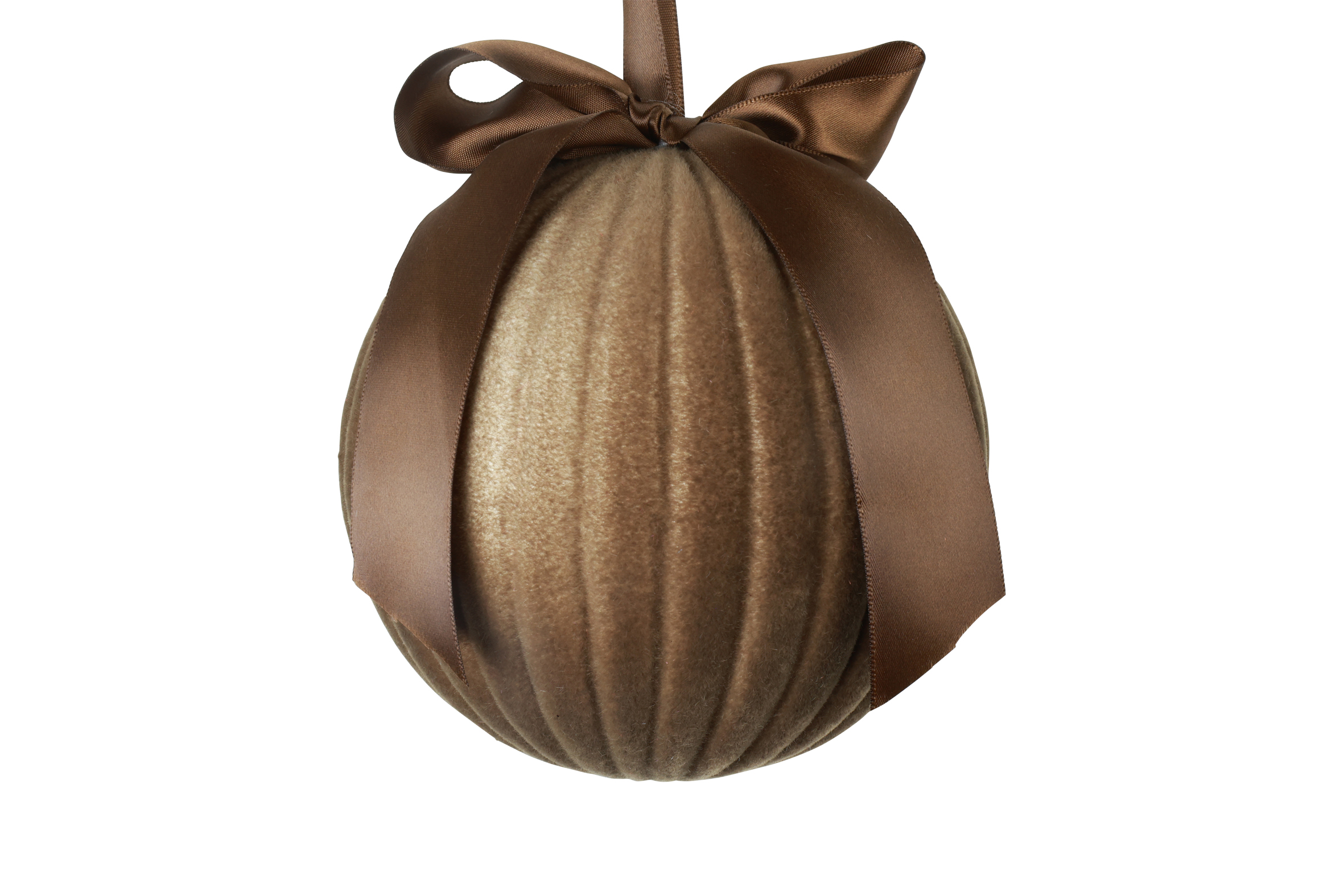 Bauble W. Ribbon Str Amara S Taupe Gift