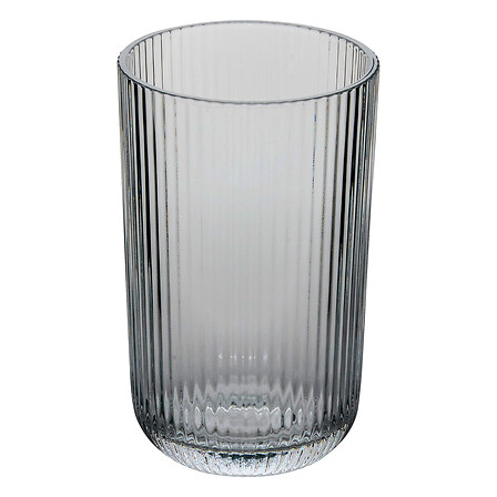 Tall Ribbed Glass Ema 43 Cl Grey Glass Gift