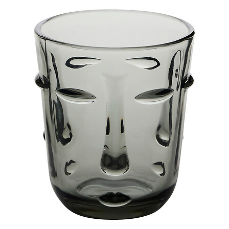 Low Tumbler Visage 30 Cl Grey Glass Gift