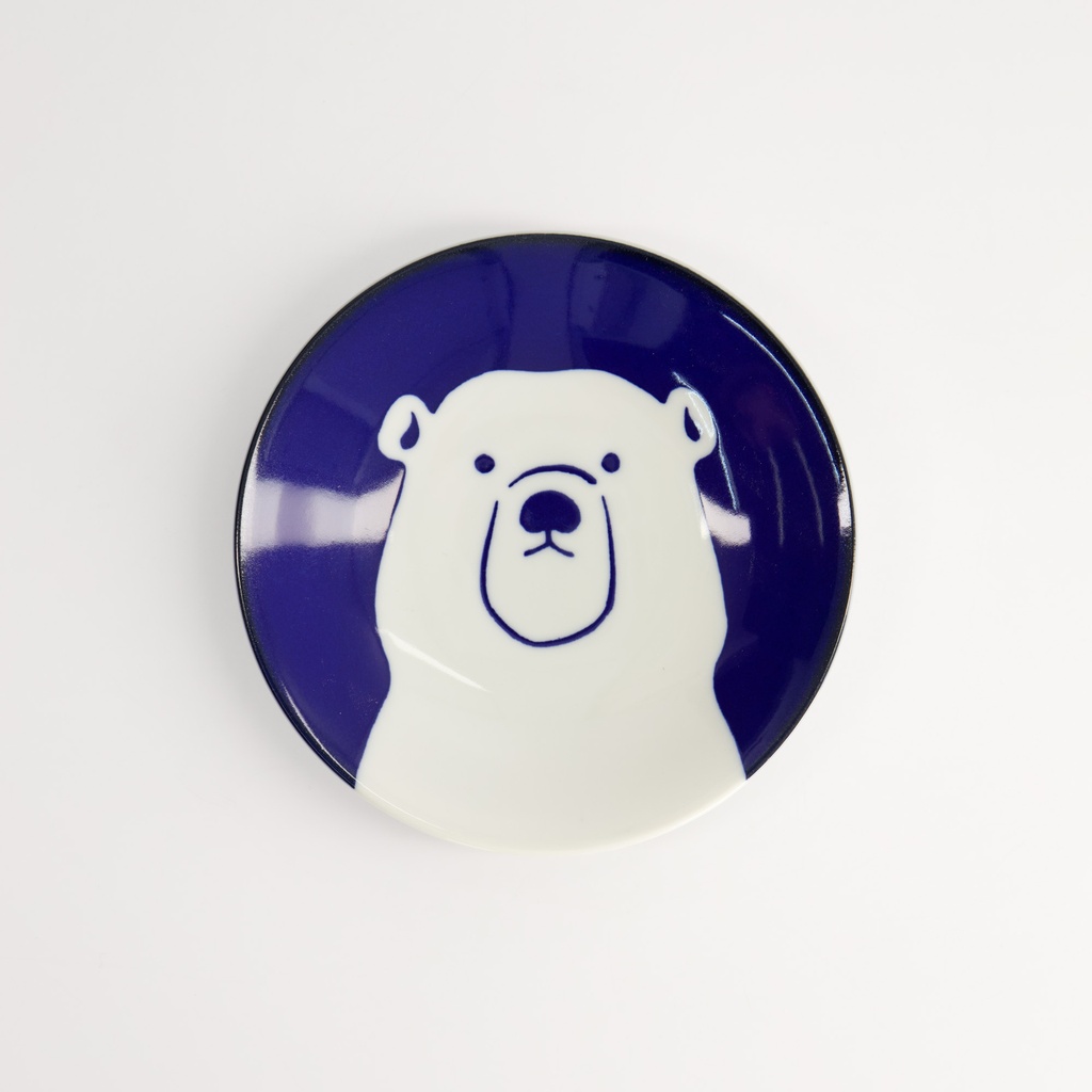 Kawaii Plate Polar Bear 13.7x2.4cm Bl/wh Ta-27/l 12/96 Gift
