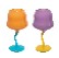 Set Of 2 Cocktail Glasses. Colors Orange And Light Blue, Purple And Yellow. Gift