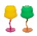 Set Of 2 Cocktail Glasses. Colors Yellow And Pink, Green And Orange. Gift