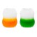 Set Of 2 Water Glasses 450 Ml. Orange And Green Colors. Gift