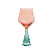 Gin Tonic Glass With Diamond-effect Base. Light Blue And Peach Colors. Gift