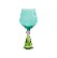 Gin Tonic Glass With Diamond-effect Base. Green And Light Blue Colors. Gift