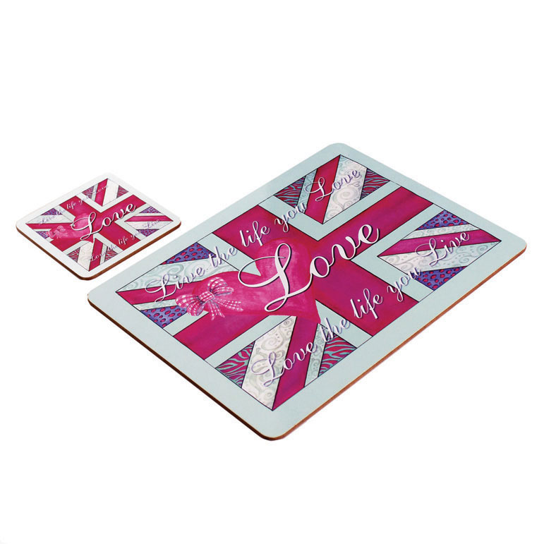 Placemat & Coaster Rebecca Rose Love Life Gift