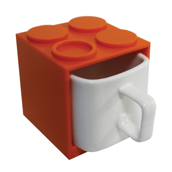 Cube Mugs Large Orange Gift