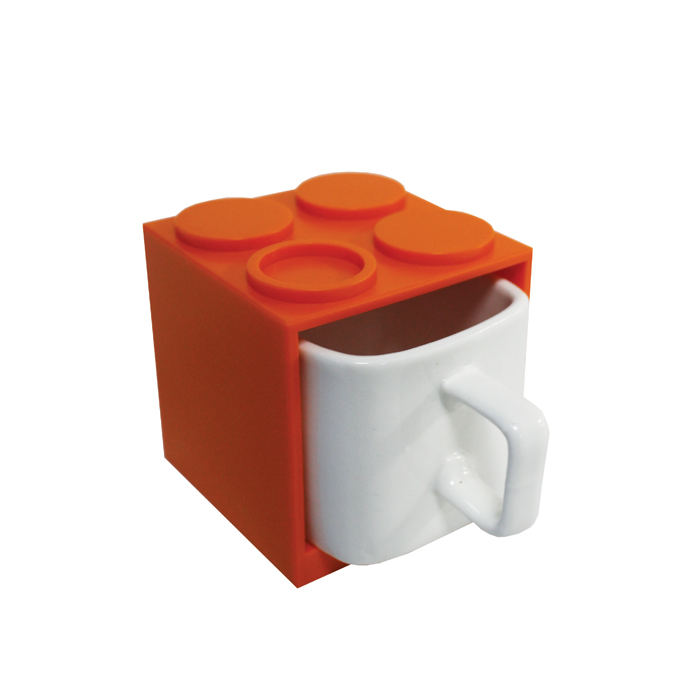 Cube Mugs Mini Orange Gift