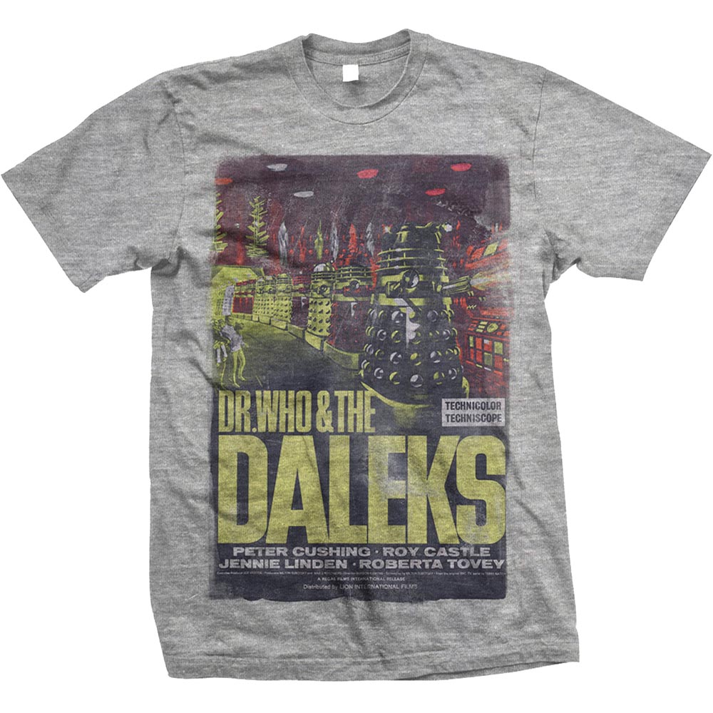 Doctor Who T Shirt Dr Who & The Daleks Mens Med Gift