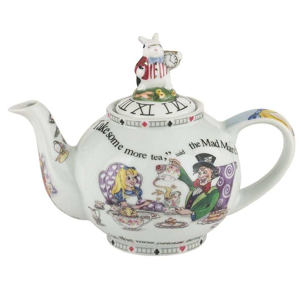 Alice 2 Cup Teapot (white Rabbit Lid) Gift