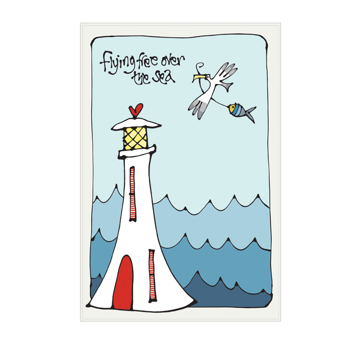 Gallery Thea Tea Towel Flying Free Over The Sea Gift