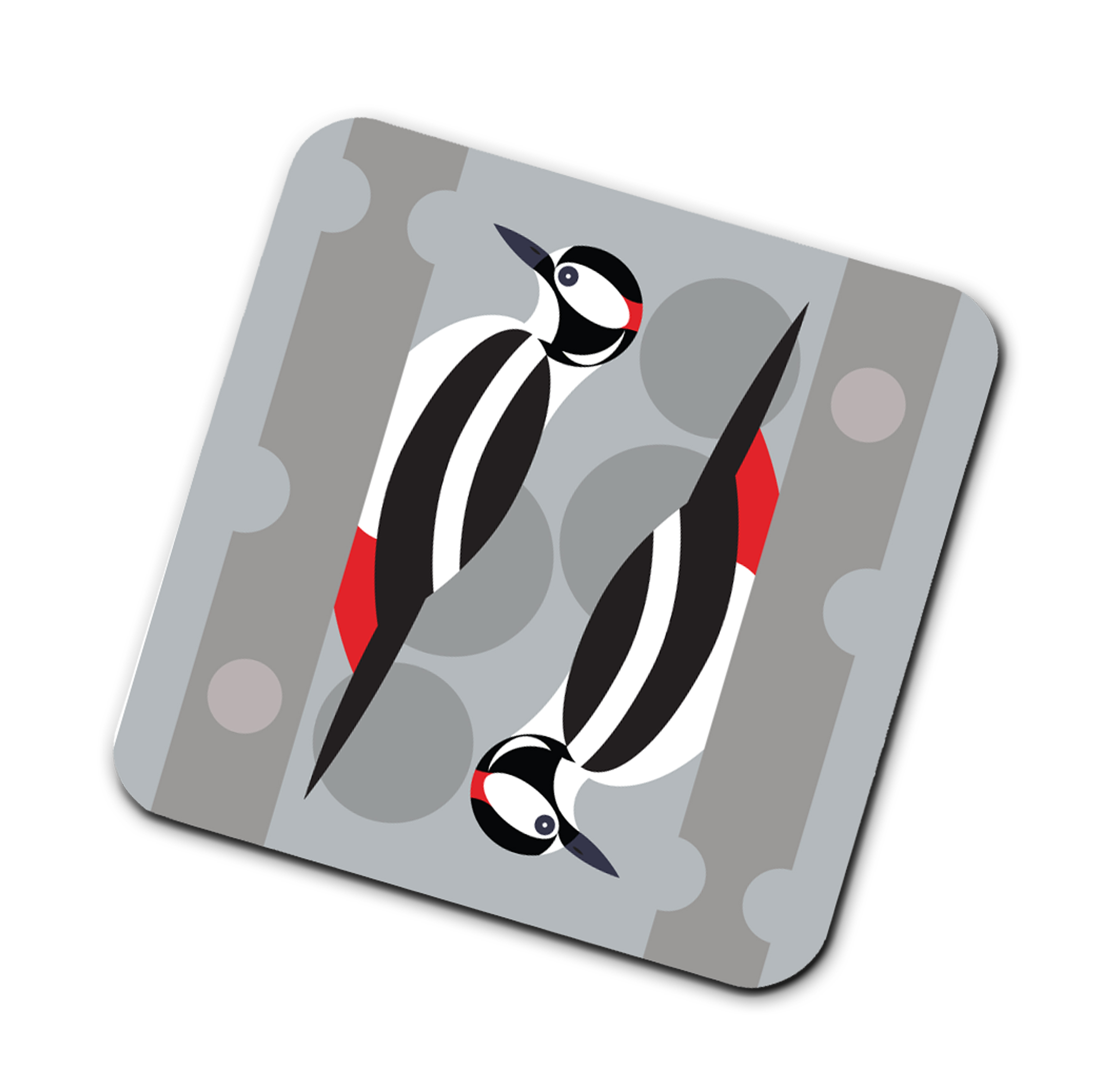 I Like Birds Coasters Great Spotted Woodpecker Gift