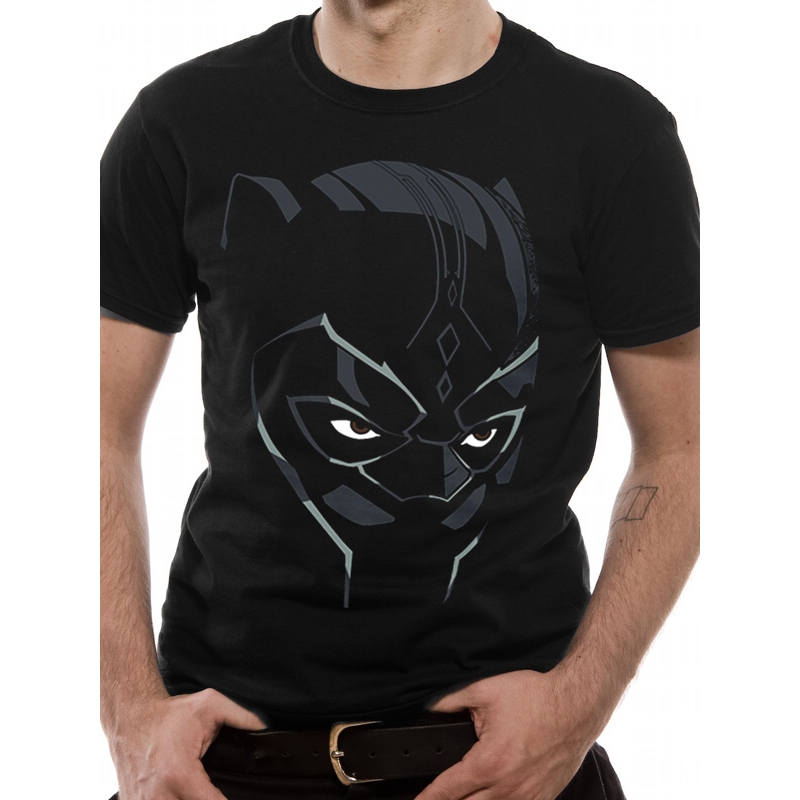 Marvel T Shirt Black Panther Face Mens Medium Gift