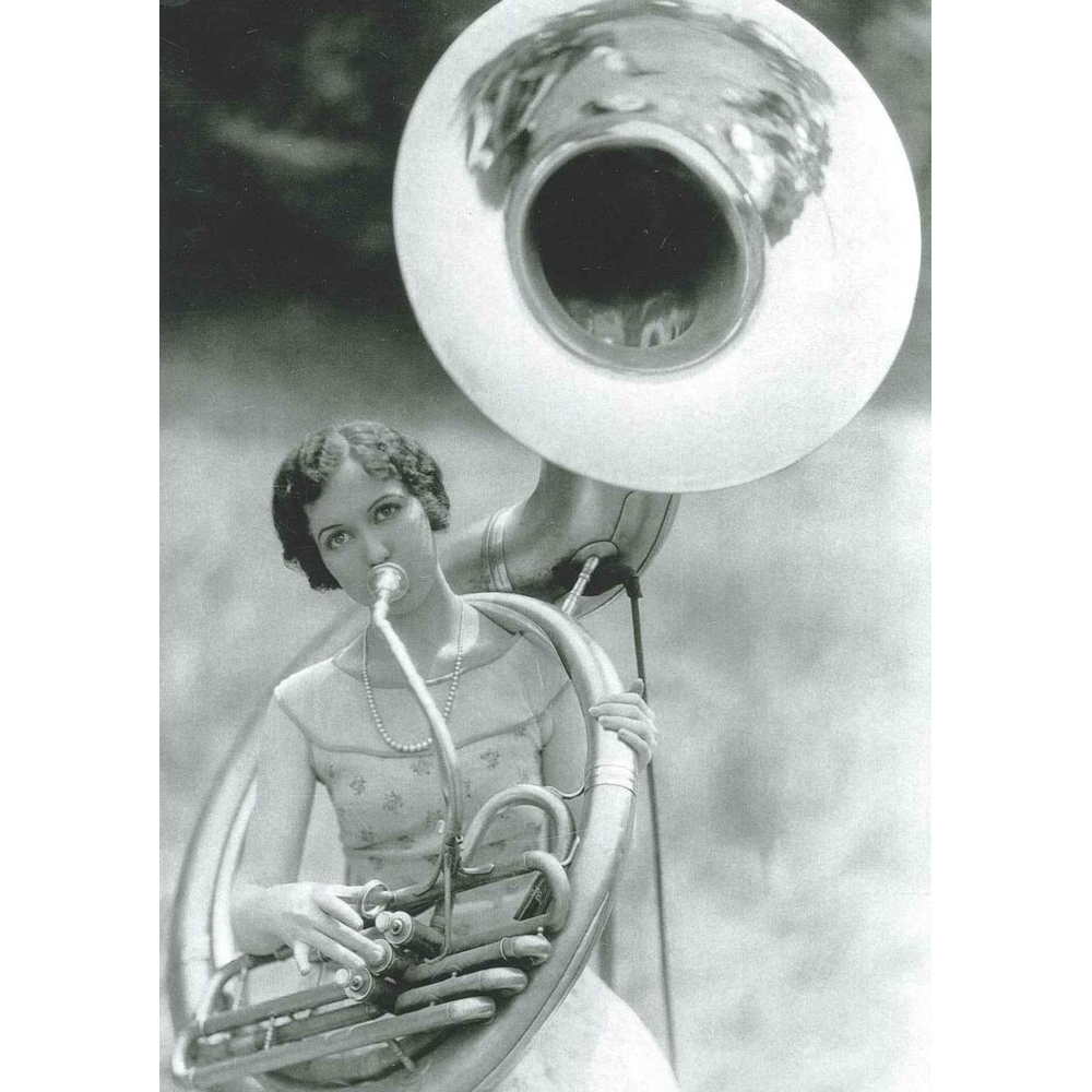 Greetings Card The Tuba Player 1920s Gift