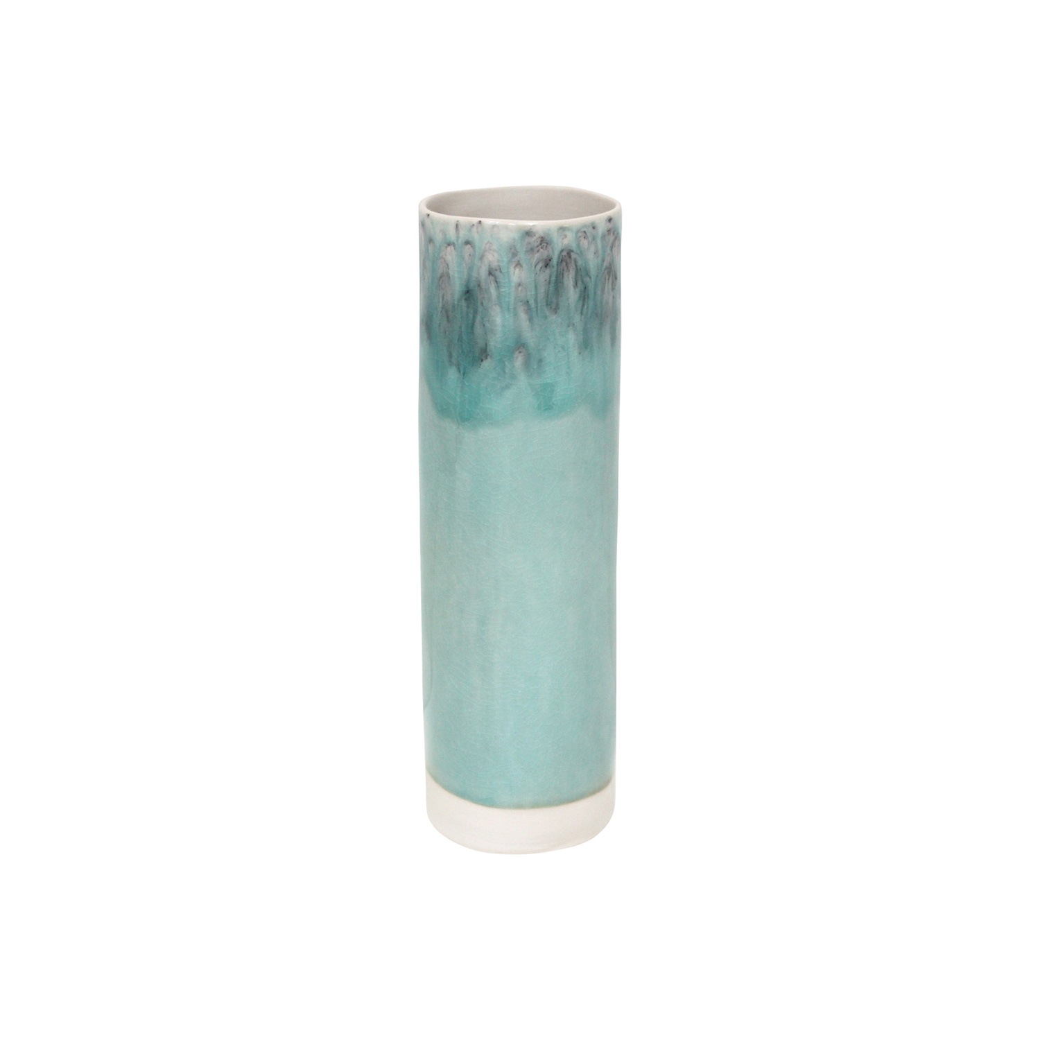 Madeira Blue Cylinder Vase 30cm Gift