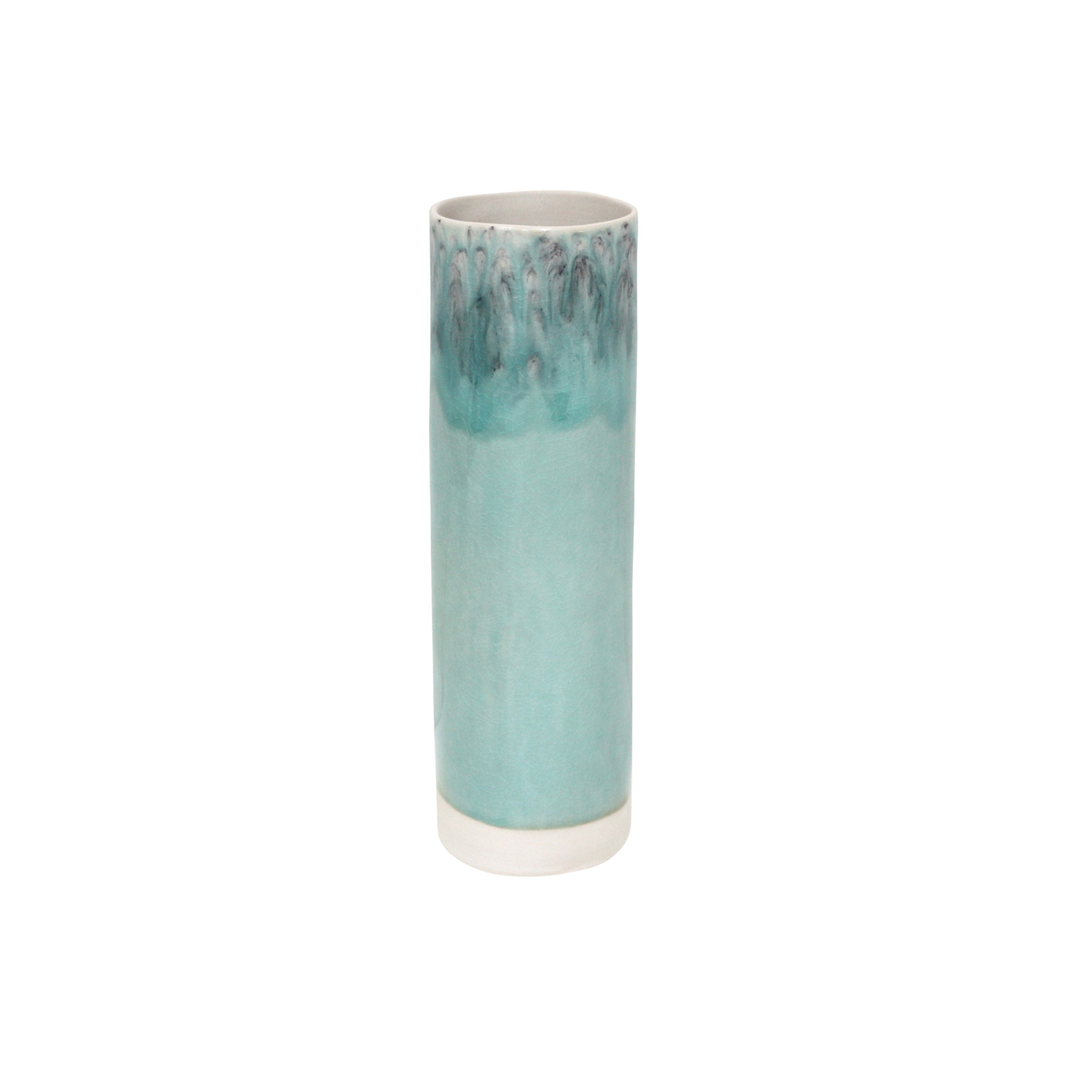 Madeira Blue Cylinder Vase 30cm X1 Gift