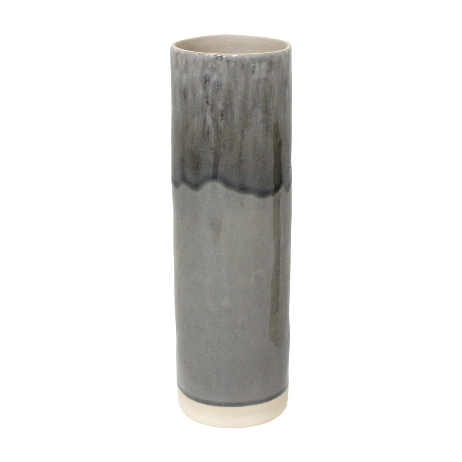 Madeira Grey Cylinder Vase 30cm Gift