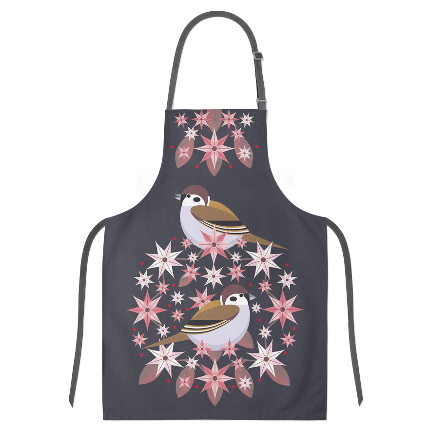 I Like Birds Blooms Apron Tree Sparrow Gift